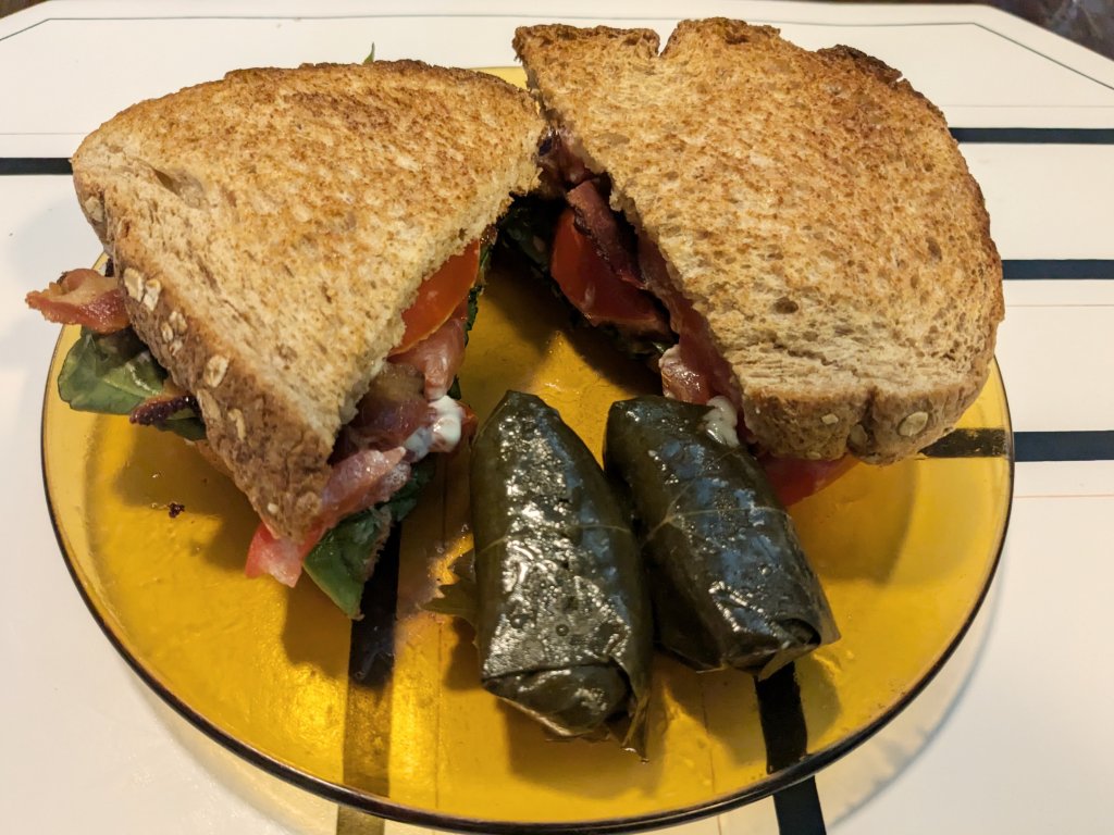 2024-08-18 BLT and dolmades.jpg