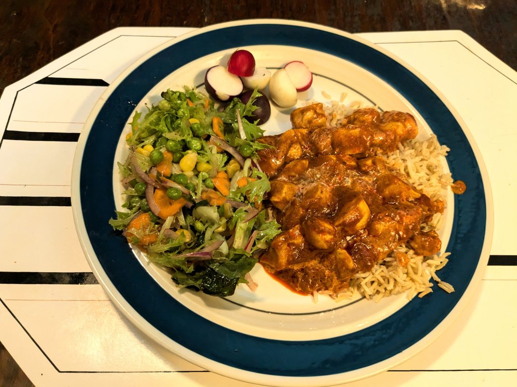 2024-08-20 Tandoori chicken, brown basmati rice, and a salad.jpg