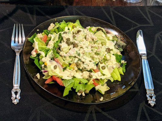 Salad with chicken salad and ranchoid dressing.jpg