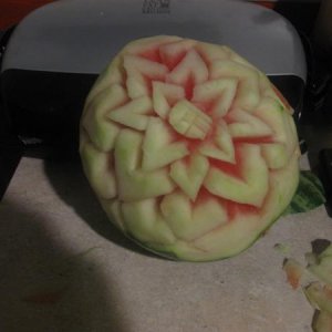 my first carved watermelon