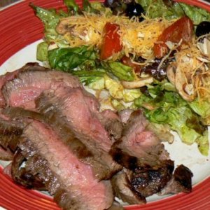 Flank steak and Salad