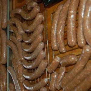Air drying the sausages.