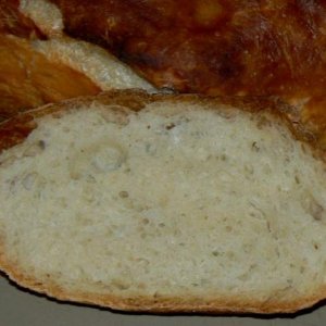 No knead bread slice