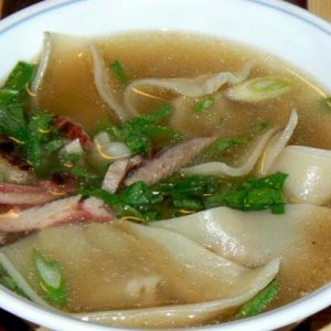 Homemade wonton soup