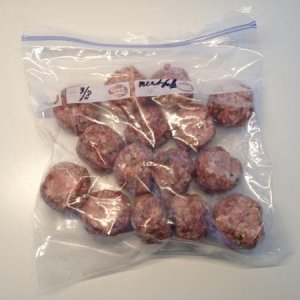 frozen meatballs in zip bag