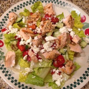 Salmon Greek Salad