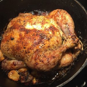 Roast chicken and garlic