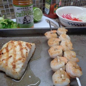 Grilled Fish and Shrimp for Tacos