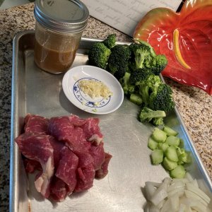 this is my mise en place for Beef Broccoli