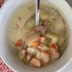 Creamy Ham & Potato Soup
https://www.gimmesomeoven.com/creamy-ham-and-potato-soup/