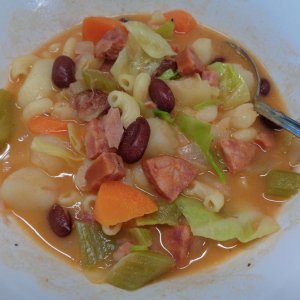 Portuguese Bean Soup made with Linguica