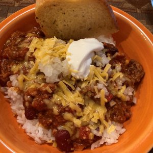 My Paniolo (that's Hawaiian for Cowboy) Chili with all the fixin's
