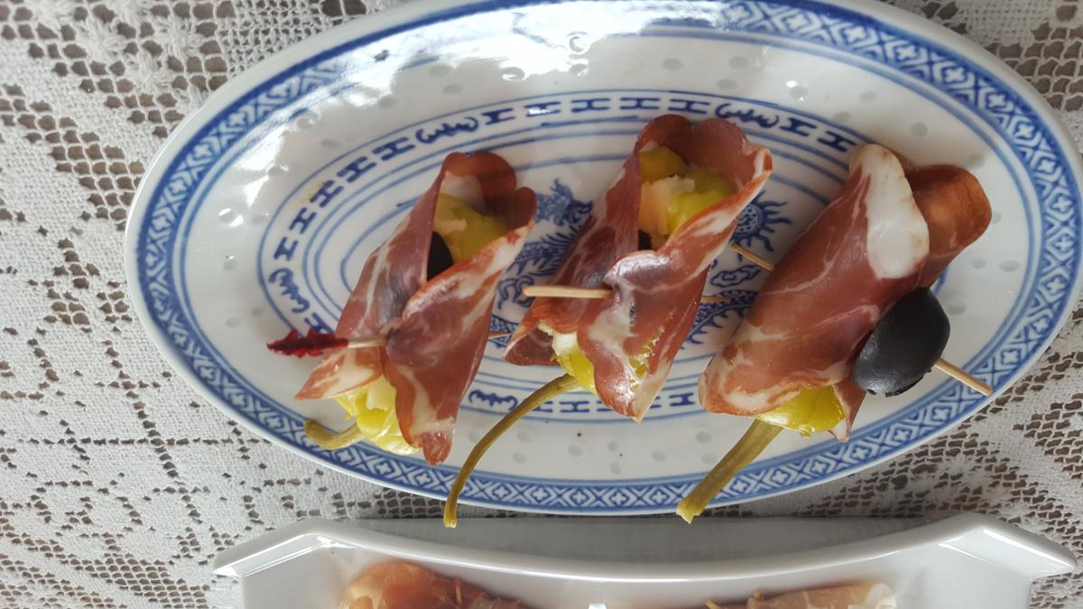 20180211 Pepperocini Stuffed with Creme Cheese & Wrapped in Prosciutto