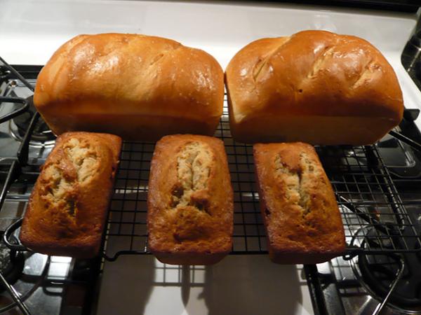 Butter Crust Bread and Mini-Bananna Bread loaves