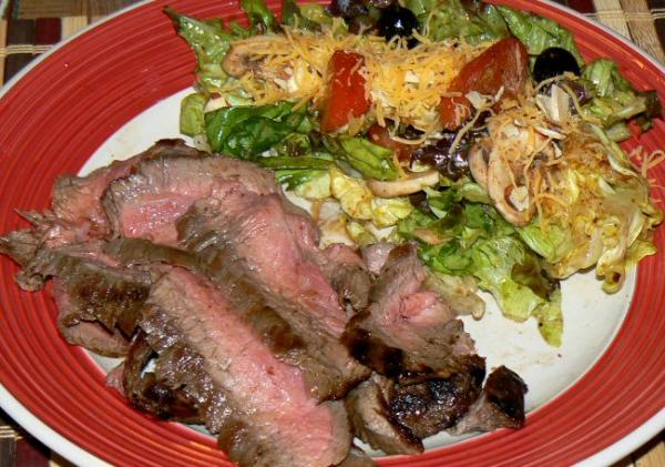 Flank steak and Salad
