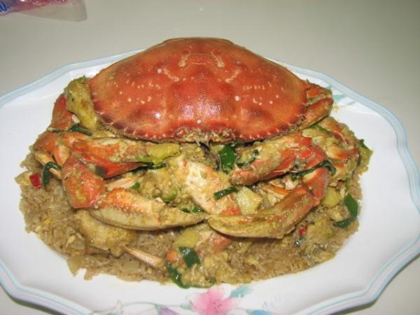 Ginger and Scallion Dungeness Crab over Fried Rice