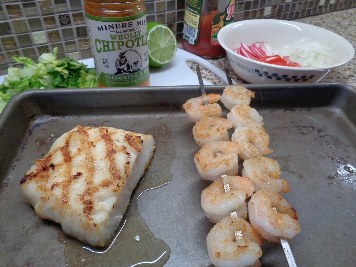 Grilled Fish and Shrimp for Tacos