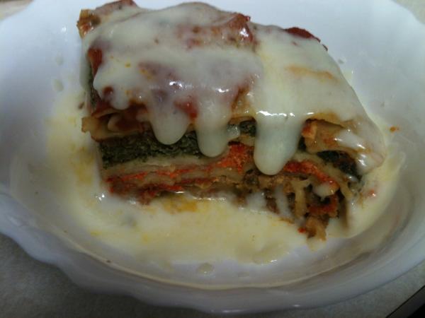 IMG 0315[1]
Vegetarian (red pepper, mushroom, spinach) Lasagna