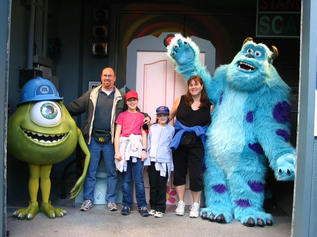 Ken, Kate, Madeleine and Alix with Mike and Sully in MGM studios.
