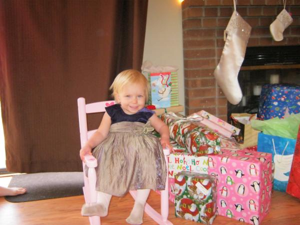 lilly, christmas . i got her the rocking chair