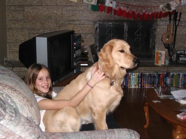 Madeleine and Murray the lap dog