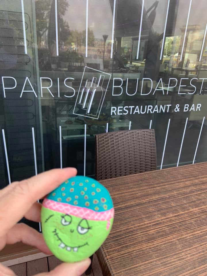 One of my Zombie Pirate Rocks made it all the way to Budapest Hungary