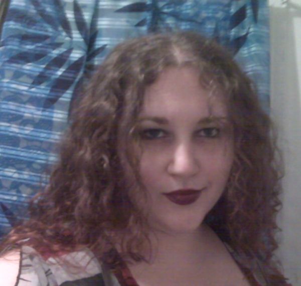 Rol snapped a pic while I was getting ready to go out. That's our bathroom curtain in the background.